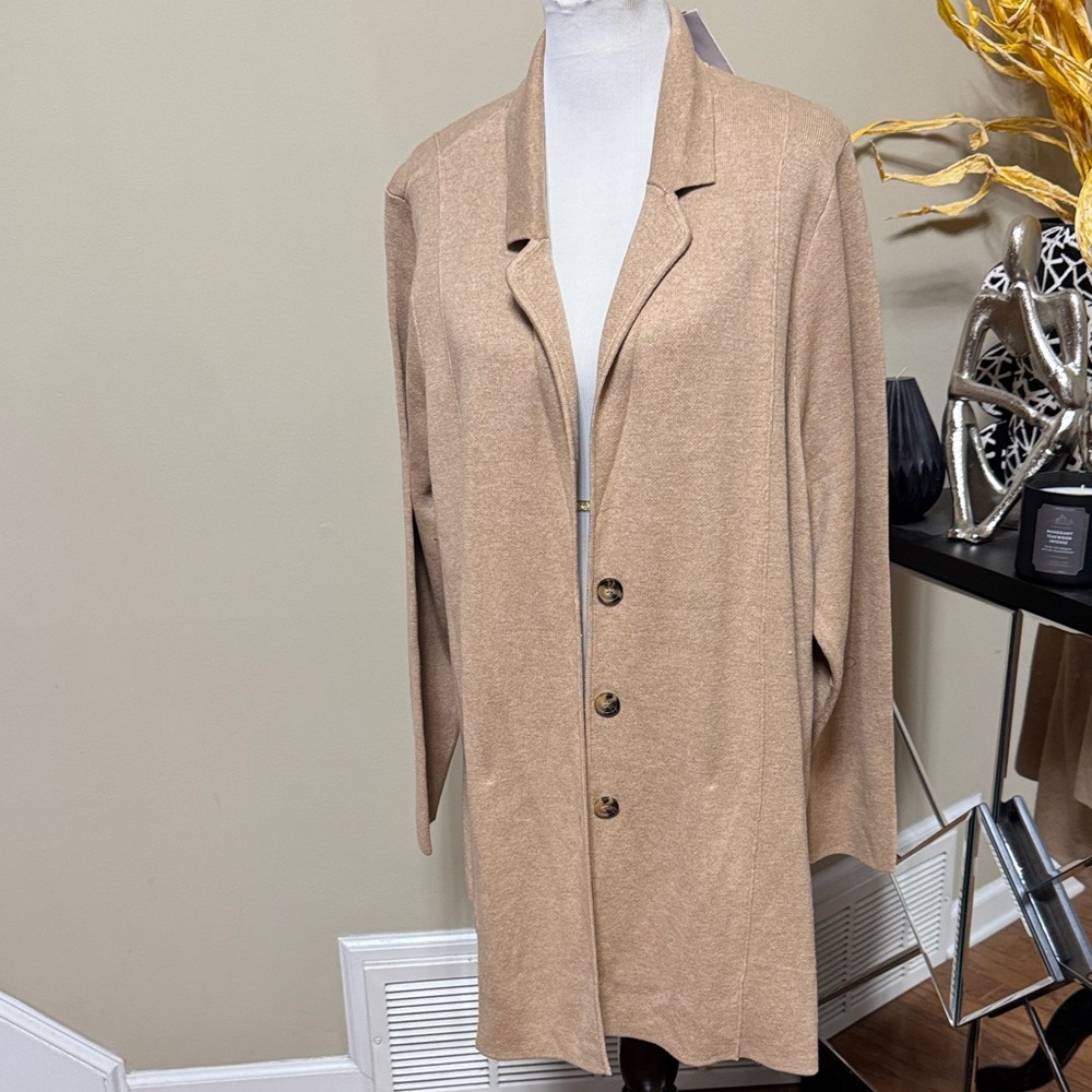 J. Jill Tan Women's Button Down Cardigan Size 3X NWT.